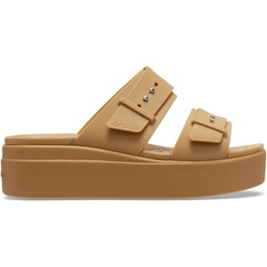 Crocs Women’s Brooklyn Buckle Low Wedges(Umber)