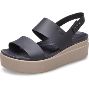 Crocs Women’s Brooklyn Low Wedge Sandals(Black/Mushroom)