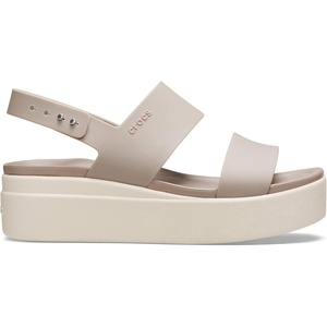 Crocs Women’s Brooklyn Low Wedge Sandals(Multicolor (Mushroom/Stucco))
