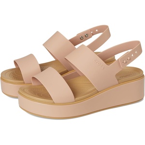 Crocs Women’s Brooklyn Low Wedge Sandals(Pink Caramel/Tan)