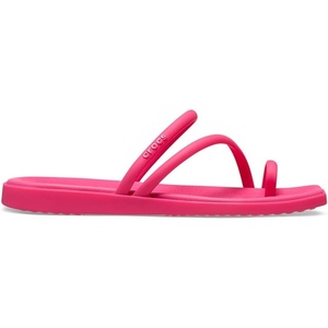 Crocs Women’s Miami Toe Loop Sandals | Square Toe Flat | Flexible Straps | Croslite Foam Footbed(Dragon Fruit)