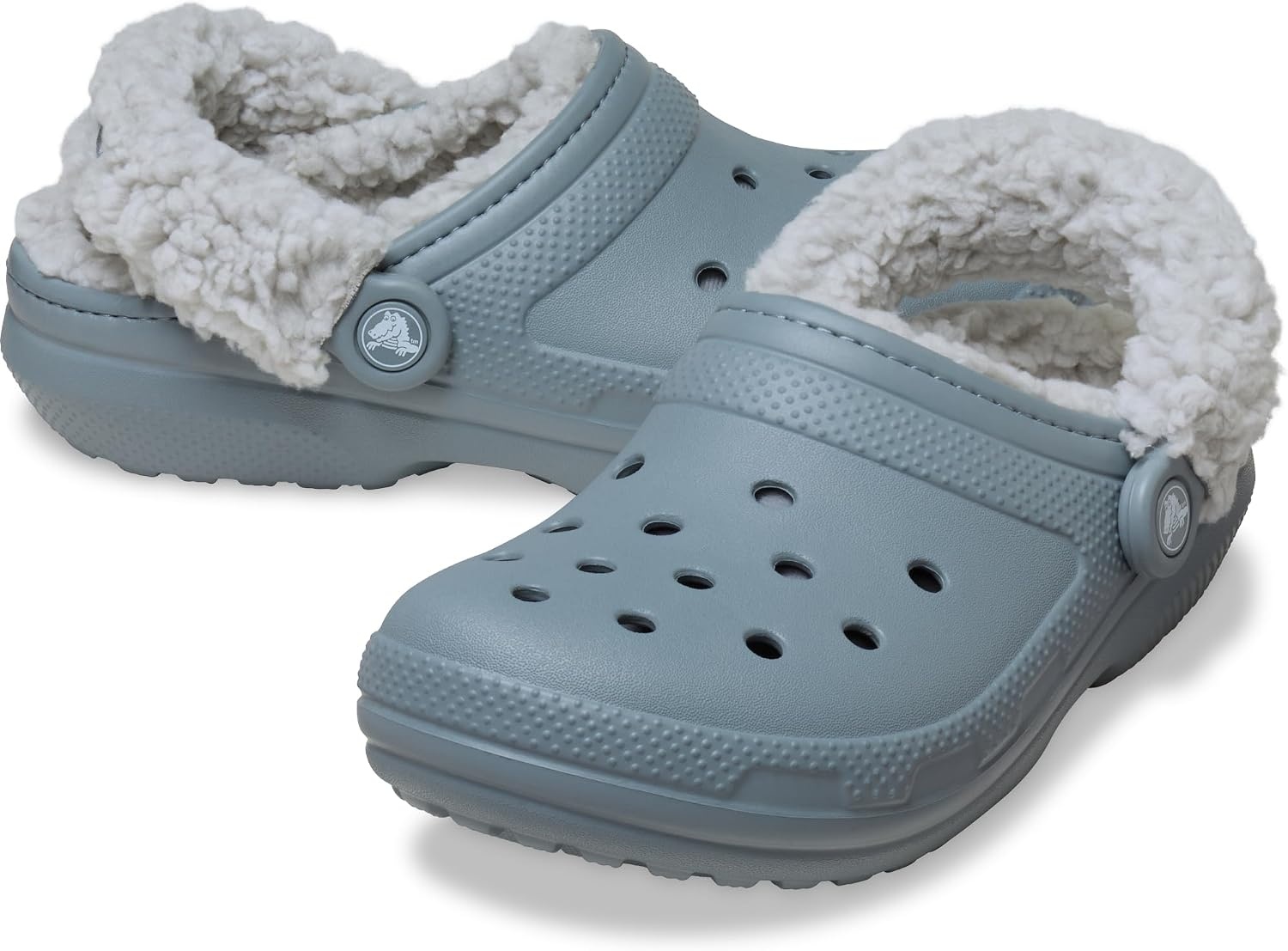 image:imageCrocs UnisexAdult Classic Fleece Lined Clogs Fuzzy Slippers for Women and MenConcrete