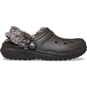 Crocs Unisex-Adult Classic Fleece Lined Clogs, Fuzzy Slippers for Women and Men(Dark Cocoa)