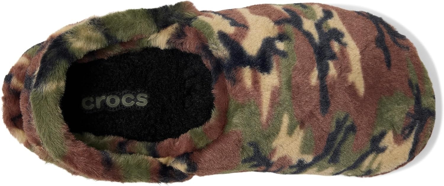 image:imageCrocs UnisexAdult Classic Unfurgettable Lined Clogs Fuzzy SlippersArmy GreenMulti