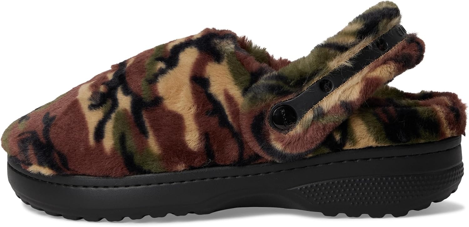 image:imageCrocs UnisexAdult Classic Unfurgettable Lined Clogs Fuzzy SlippersArmy GreenMulti