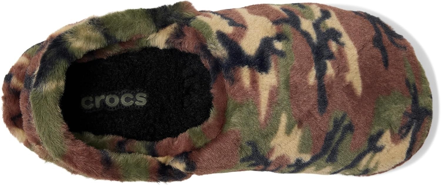 image:imageCrocs UnisexAdult Classic Unfurgettable Lined Clogs Fuzzy SlippersArmy GreenMulti