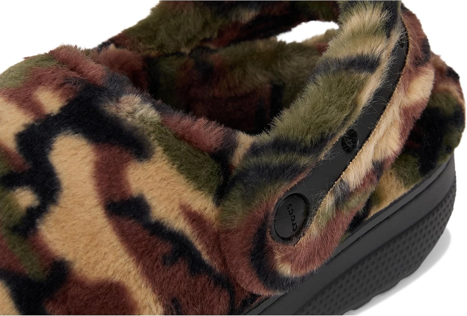 image:imageCrocs UnisexAdult Classic Unfurgettable Lined Clogs Fuzzy SlippersArmy GreenMulti