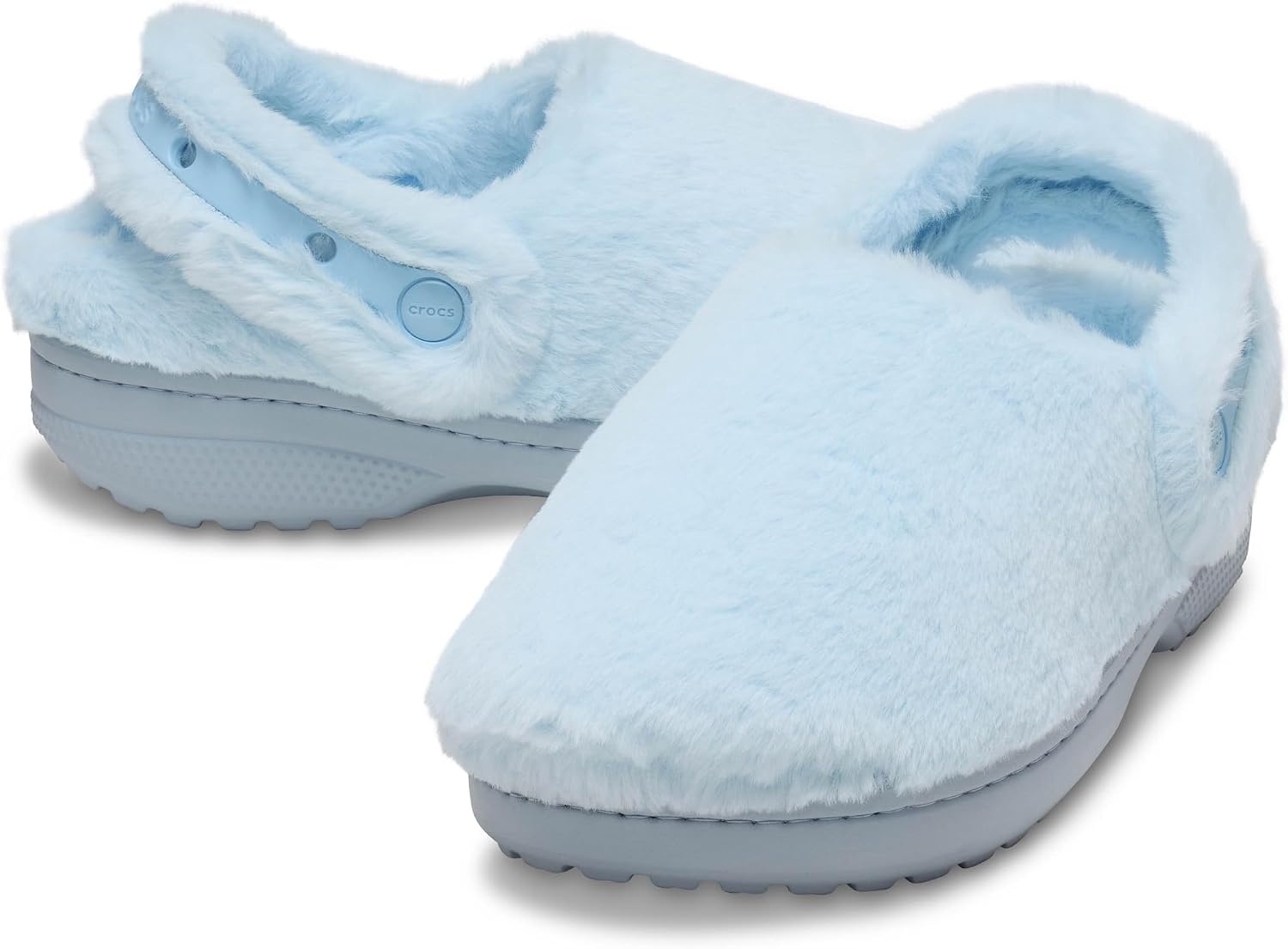 image:imageCrocs UnisexAdult Classic Unfurgettable Lined Clogs Fuzzy SlippersBlue Frost