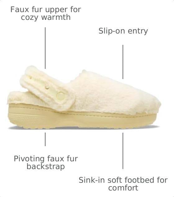 image:imageCrocs UnisexAdult Classic Unfurgettable Lined Clogs Fuzzy SlippersVanilla