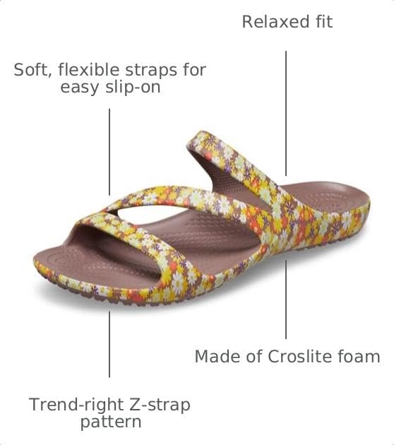 image:imageCrocs Womens Kadee II Sandals Casual SandalsRetro FloralTruffle