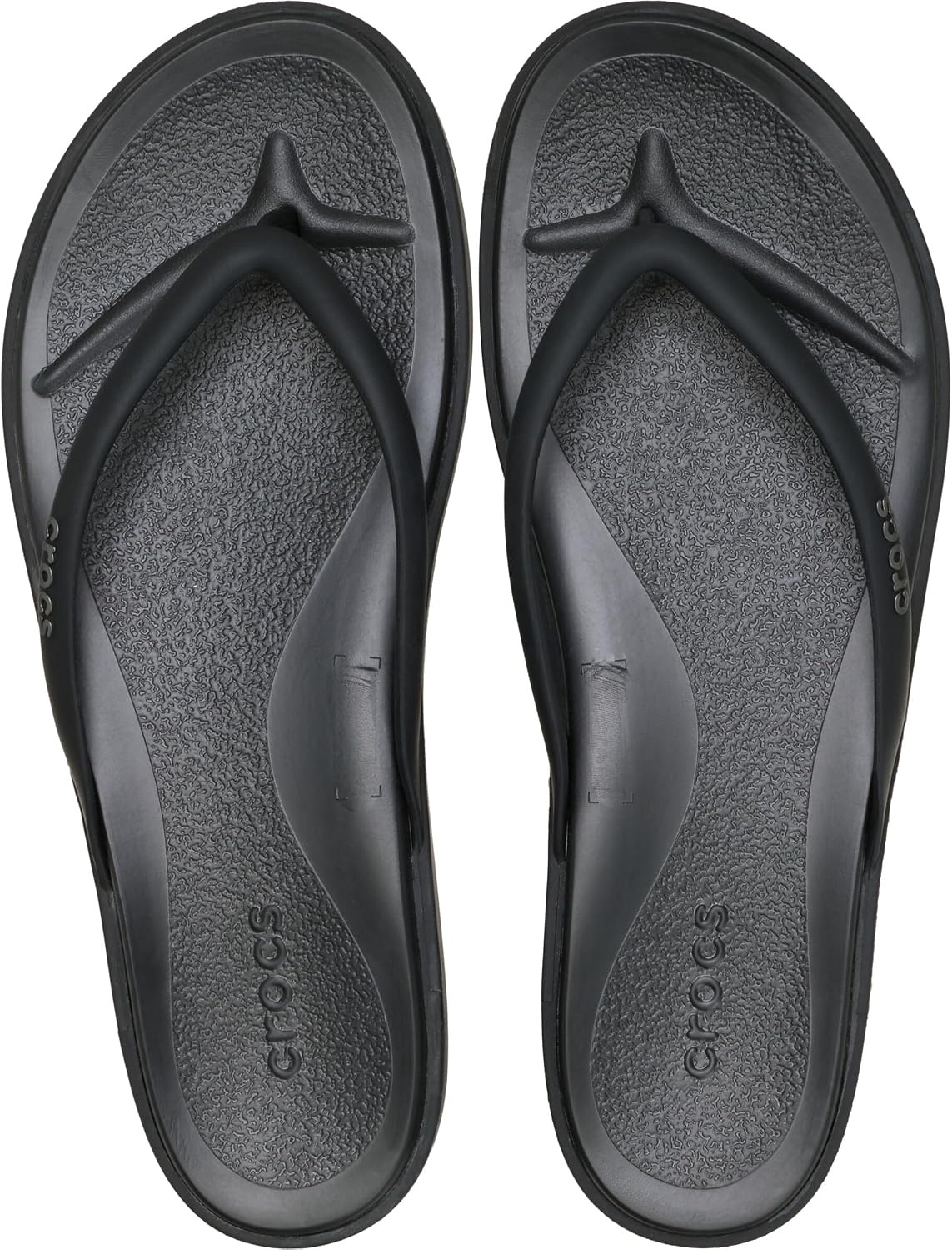 image:imageCrocs Womens Miami Round Toe Flip Flops Flexible Straps 360 Degree Comfort Croslite Foam FootbedBlack Matte