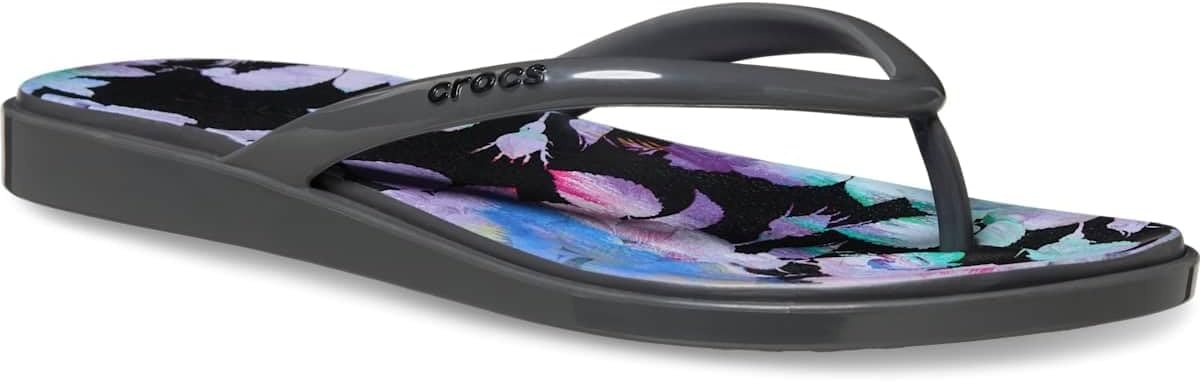image:imageCrocs Womens Miami Round Toe Flip Flops Flexible Straps 360 Degree Comfort Croslite Foam FootbedBlack Sand