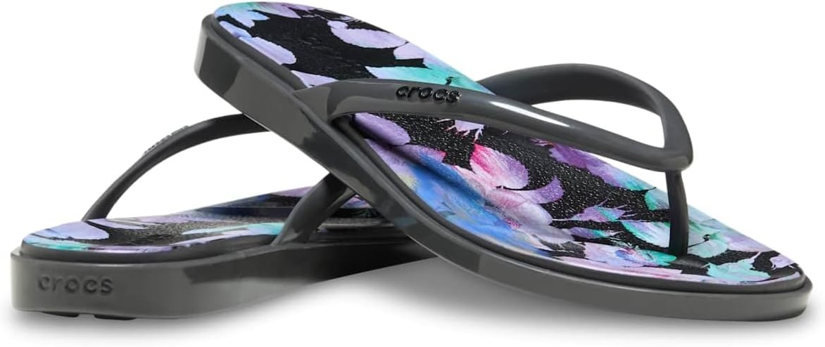 image:imageCrocs Womens Miami Round Toe Flip Flops Flexible Straps 360 Degree Comfort Croslite Foam FootbedBlack Sand