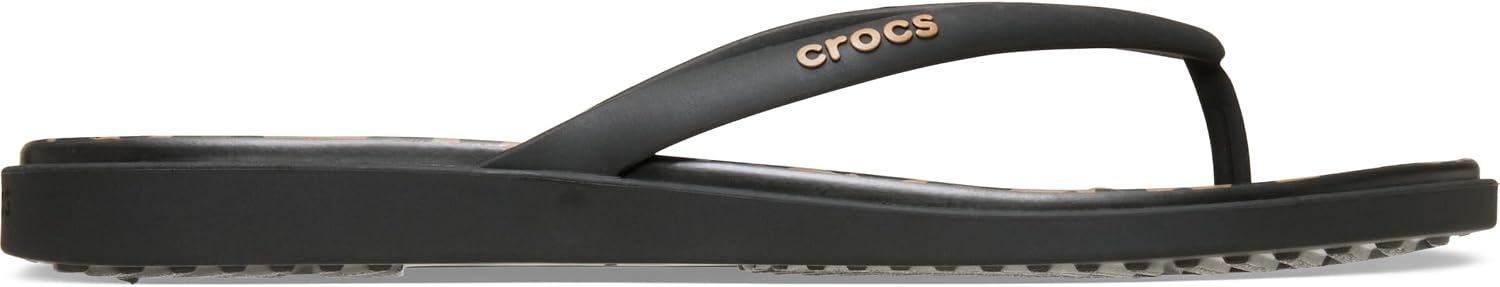image:imageCrocs Womens Miami Round Toe Flip Flops Flexible Straps 360 Degree Comfort Croslite Foam FootbedBlackSepiaLeopard