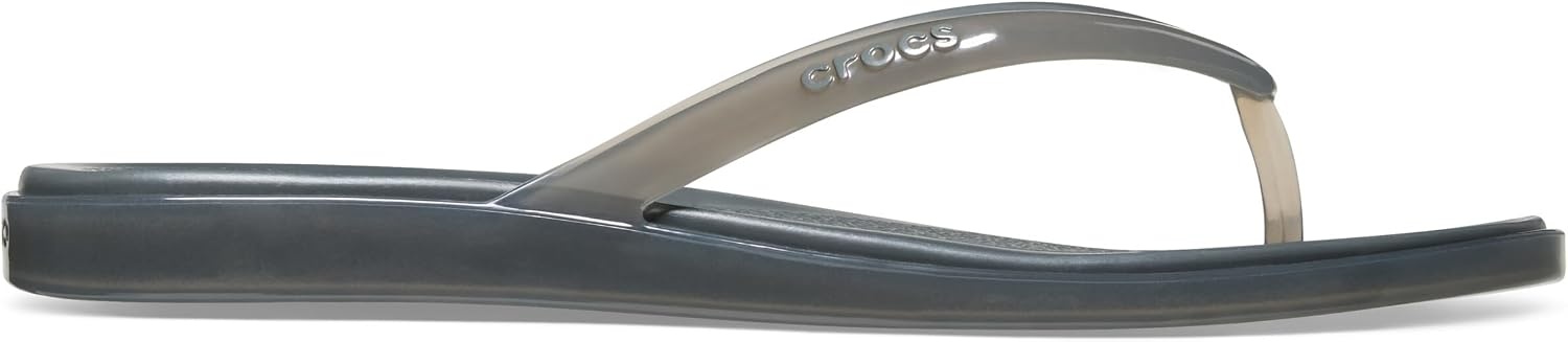 image:imageCrocs Womens Miami Round Toe Flip Flops Flexible Straps 360 Degree Comfort Croslite Foam FootbedCarbon Jelly