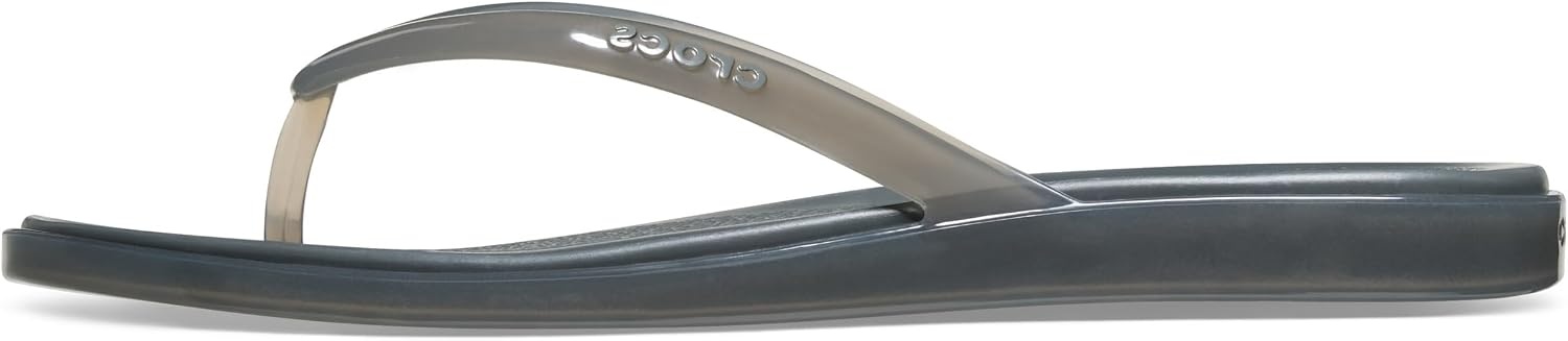 image:imageCrocs Womens Miami Round Toe Flip Flops Flexible Straps 360 Degree Comfort Croslite Foam FootbedCarbon Jelly