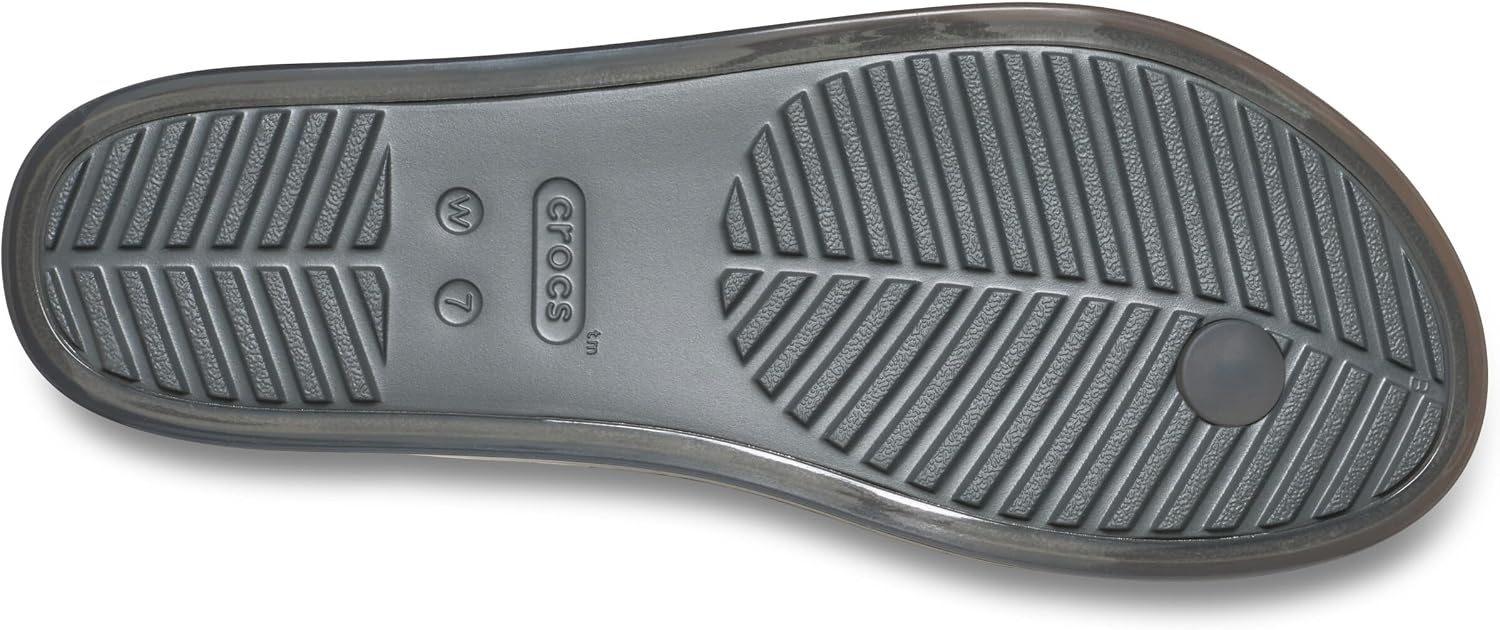image:imageCrocs Womens Miami Round Toe Flip Flops Flexible Straps 360 Degree Comfort Croslite Foam FootbedCarbon Jelly