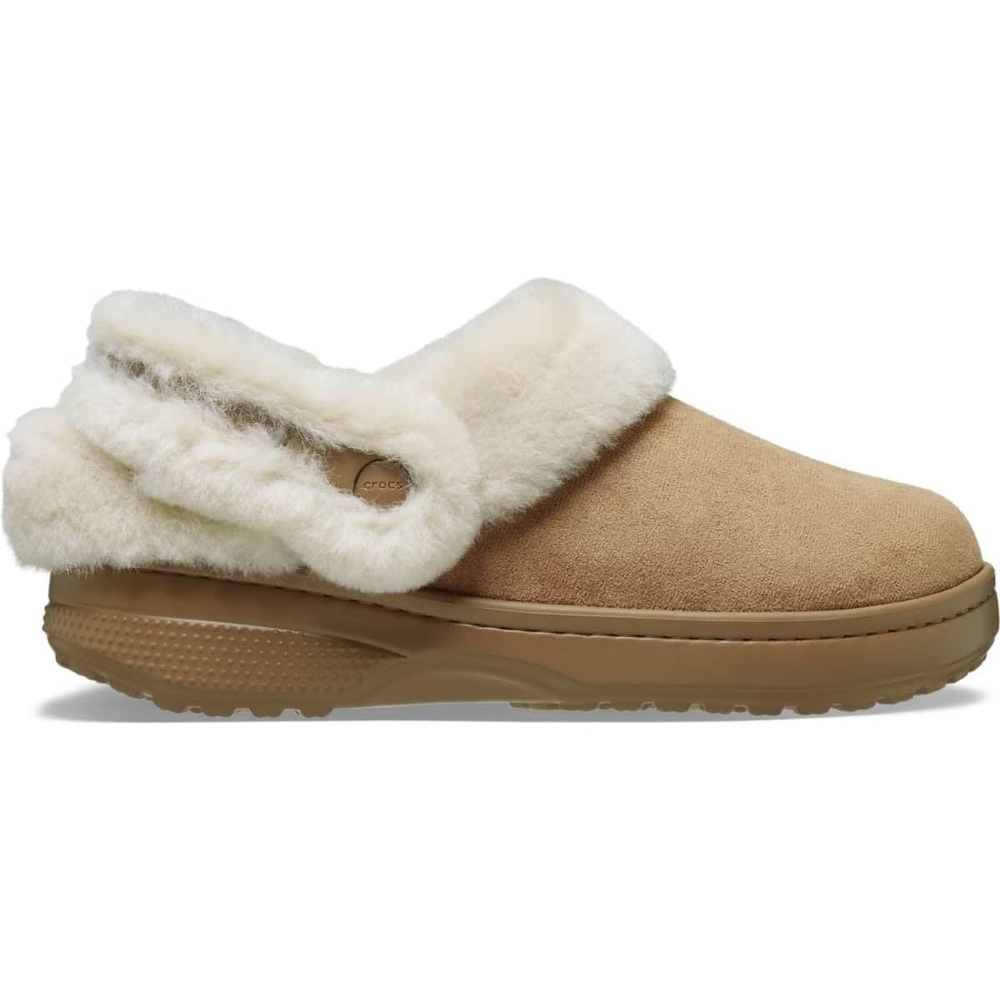 image:imageCrocs UnisexAdult Classic Unfurgettable Lined Clogs Fuzzy SlippersSepia Vegan Suede