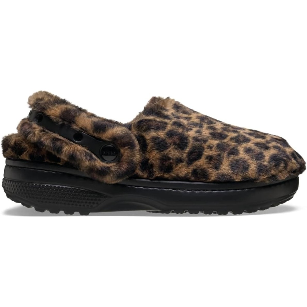 image:imageCrocs UnisexAdult Classic Unfurgettable Lined Clogs Fuzzy SlippersSepiaLeopard
