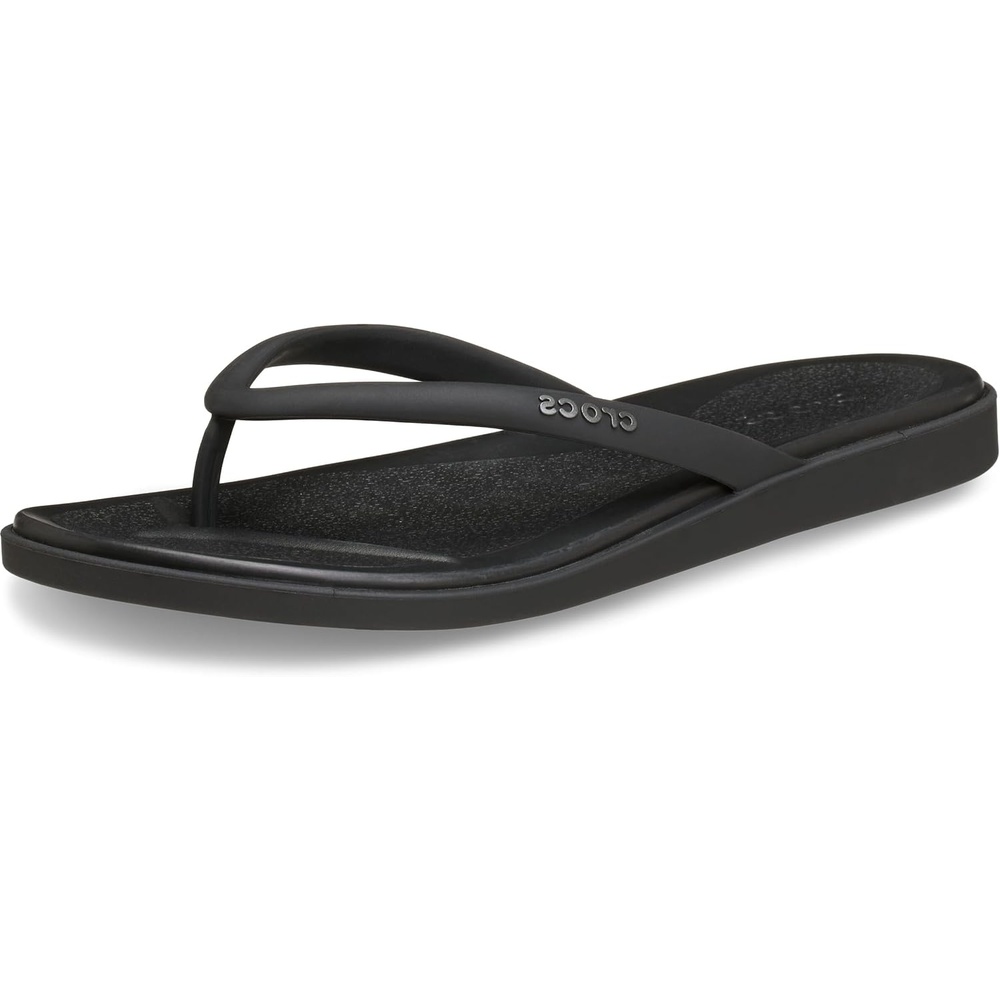 image:imageCrocs Womens Miami Round Toe Flip Flops Flexible Straps 360 Degree Comfort Croslite Foam FootbedBlack Matte