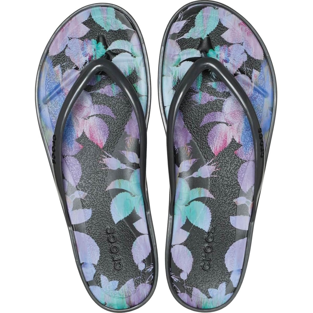 image:imageCrocs Womens Miami Round Toe Flip Flops Flexible Straps 360 Degree Comfort Croslite Foam FootbedBlack Sand