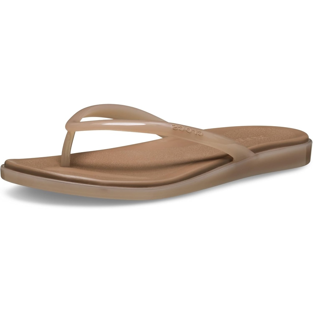 image:imageCrocs Womens Miami Round Toe Flip Flops Flexible Straps 360 Degree Comfort Croslite Foam FootbedMilk Chocolate Jelly