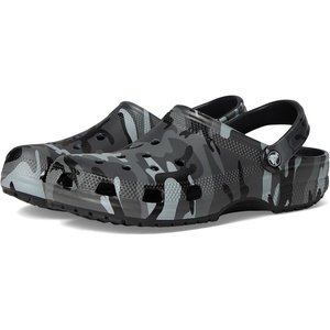 Crocs Unisex-Adult Classic Clog – Seasonal Graphic | Casual Shoes(Black/Slate Grey)