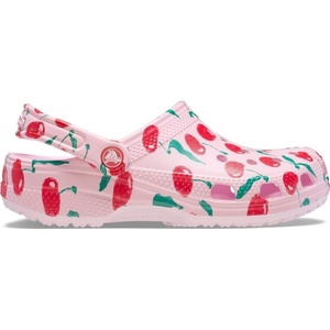 Crocs Unisex-Adult Classic Clog – Seasonal Graphic | Casual Shoes(Pink Milk/Cherries)