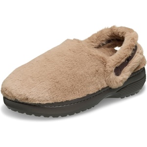 Crocs Unisex-Adult Classic Unfurgettable Lined Clogs, Fuzzy Slippers(Milk Chocolate)