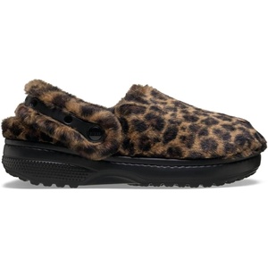Crocs Unisex-Adult Classic Unfurgettable Lined Clogs, Fuzzy Slippers(Sepia/Leopard)