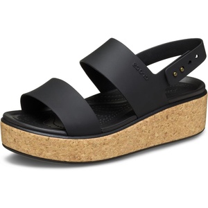 Crocs Women’s Brooklyn Cork Low Wedge(Black/Black)