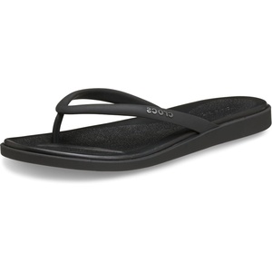 Crocs Women’s Miami Round Toe Flip Flops | Flexible Straps | 360 Degree Comfort | Croslite Foam Footbed(Black Matte)