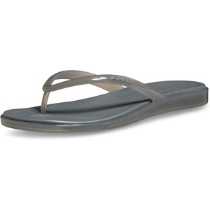 Crocs Women’s Miami Round Toe Flip Flops | Flexible Straps | 360 Degree Comfort | Croslite Foam Footbed(Carbon Jelly)