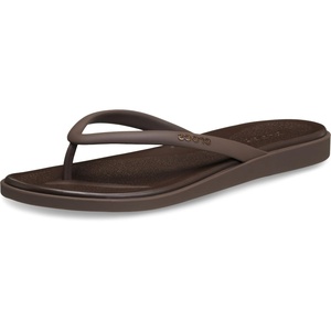 Crocs Women’s Miami Round Toe Flip Flops | Flexible Straps | 360 Degree Comfort | Croslite Foam Footbed(Coffee Matte)