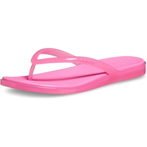 Crocs Women’s Miami Round Toe Flip Flops | Flexible Straps | 360 Degree Comfort | Croslite Foam Footbed(Pink Lemonade Jelly)