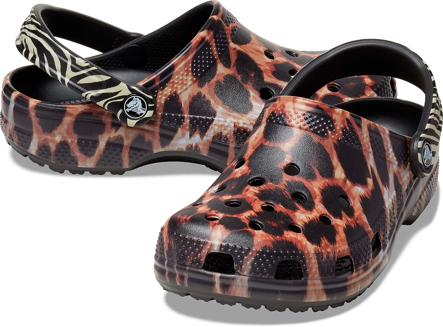image:imageCrocs UnisexAdult Classic Clog Seasonal GraphicBlackMulti Animal Remix
