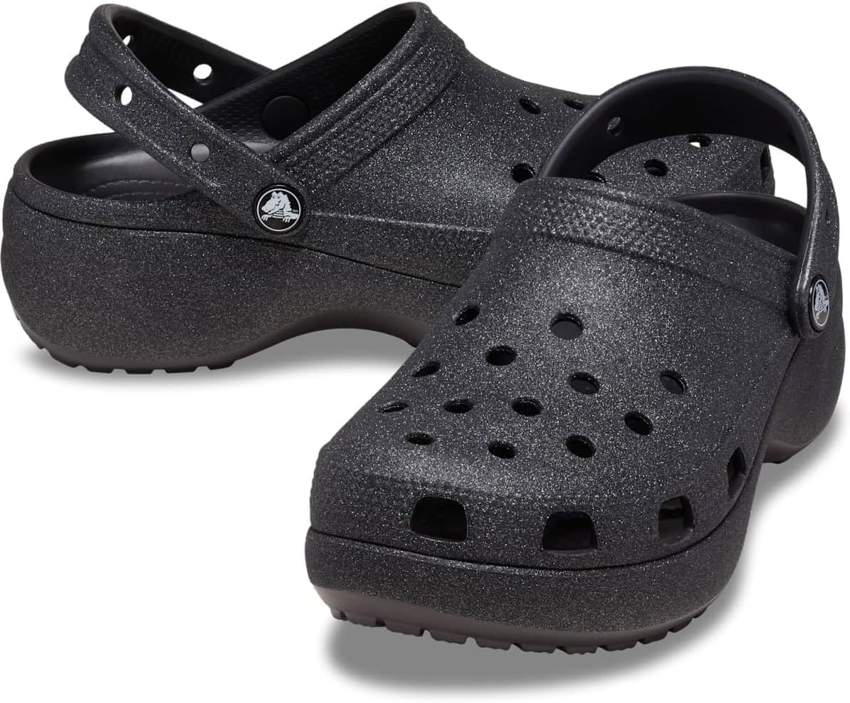 image:imageCrocs Womens Classic Platform Glitter ClogBlack Glitter