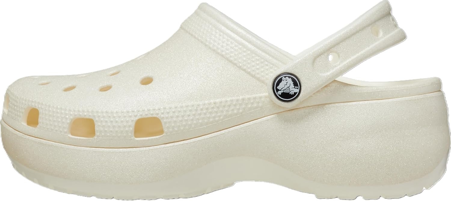 image:imageCrocs Womens Classic Platform Glitter ClogChalk
