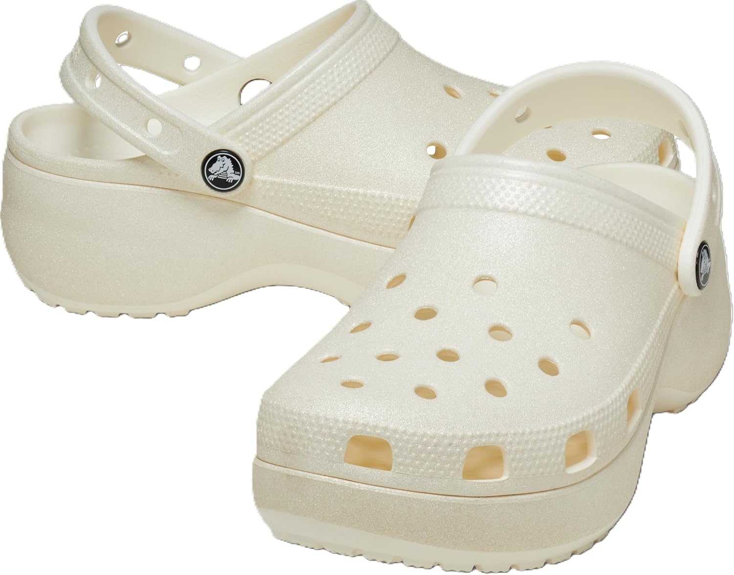 image:imageCrocs Womens Classic Platform Glitter ClogChalk