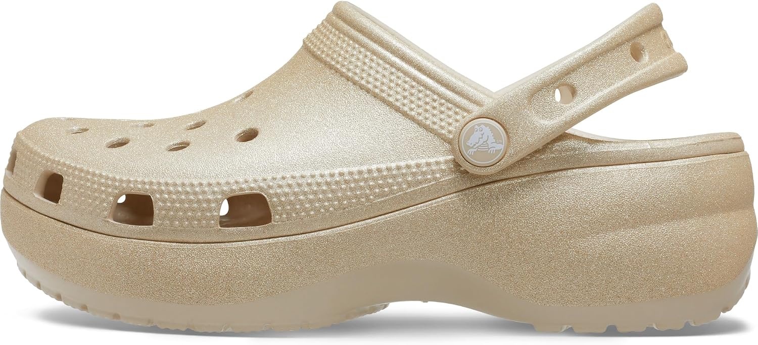 image:imageCrocs Womens Classic Platform Glitter ClogChampagne