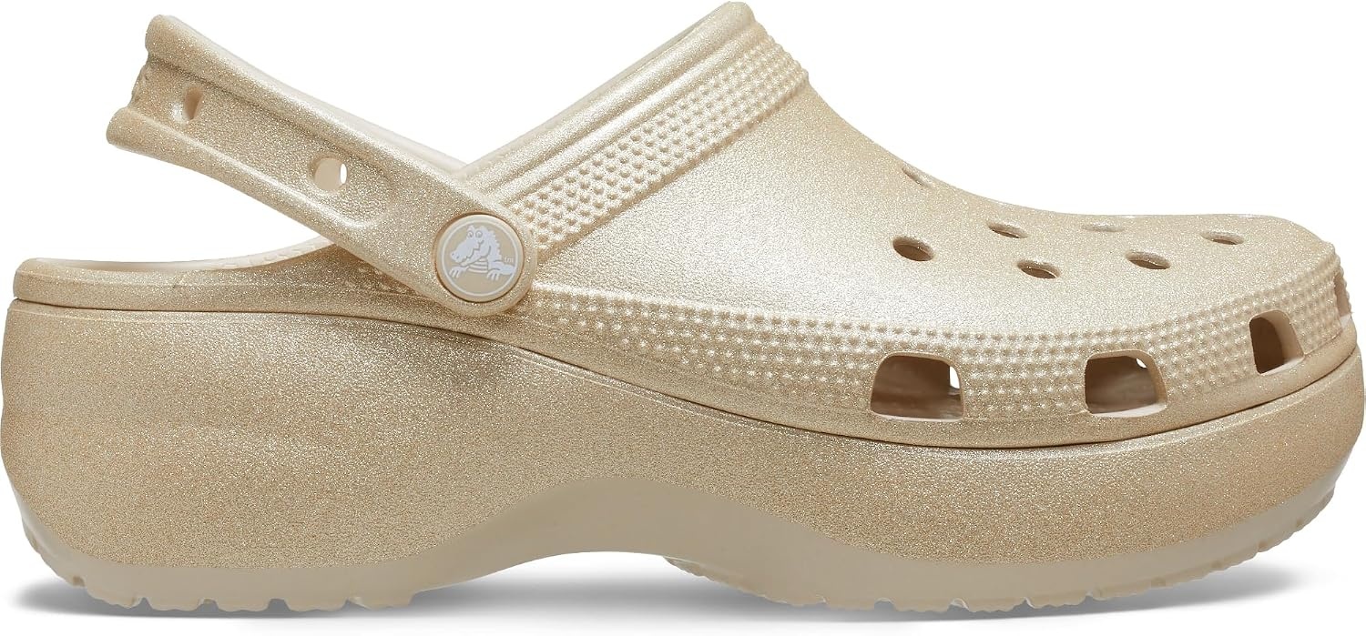 image:imageCrocs Womens Classic Platform Glitter ClogChampagne