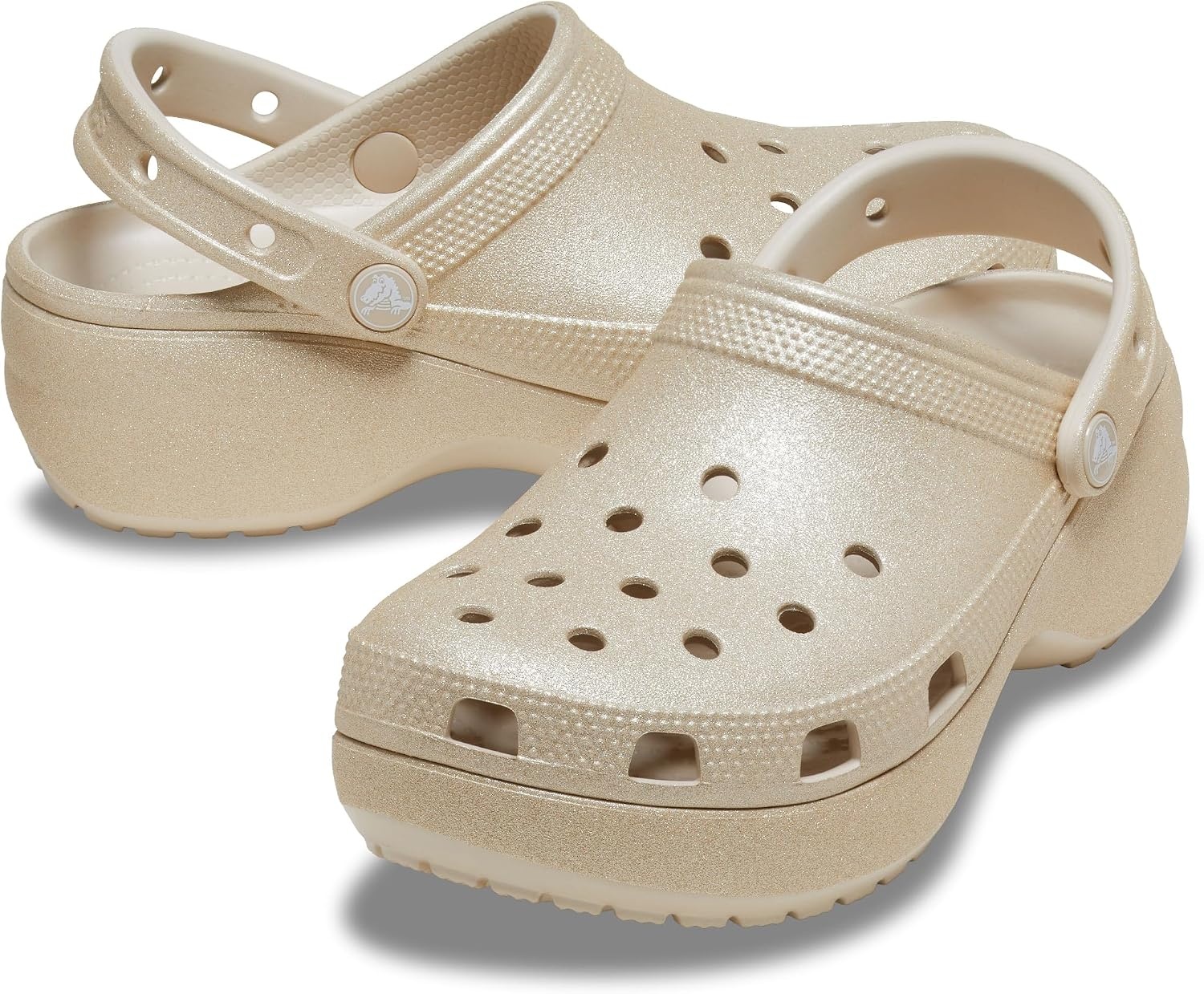 image:imageCrocs Womens Classic Platform Glitter ClogChampagne