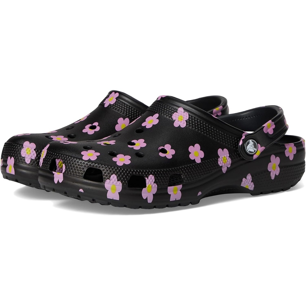 image:imageCrocs UnisexAdult Classic Clog Seasonal GraphicBlackFlowers