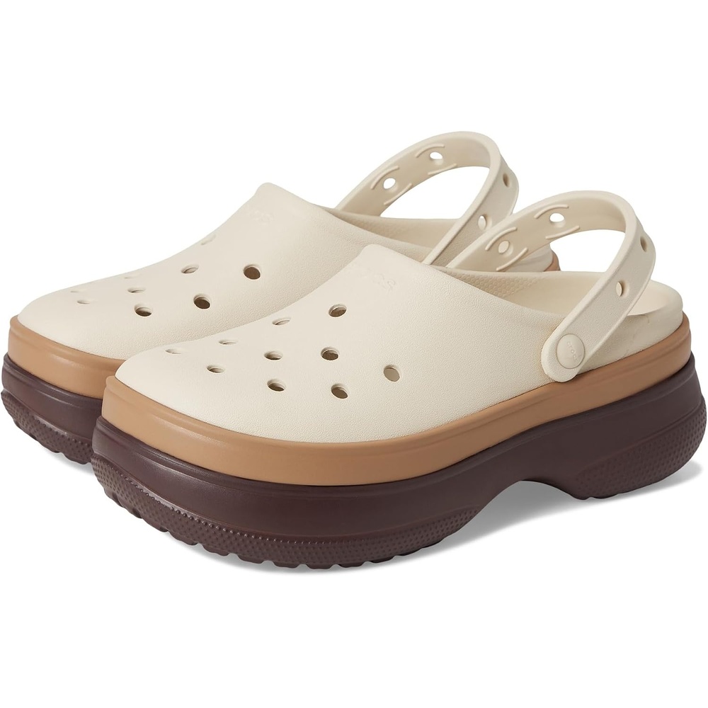 image:imageCrocs UnisexAdult Classic Stacked Clogs Platform PlatformMocha