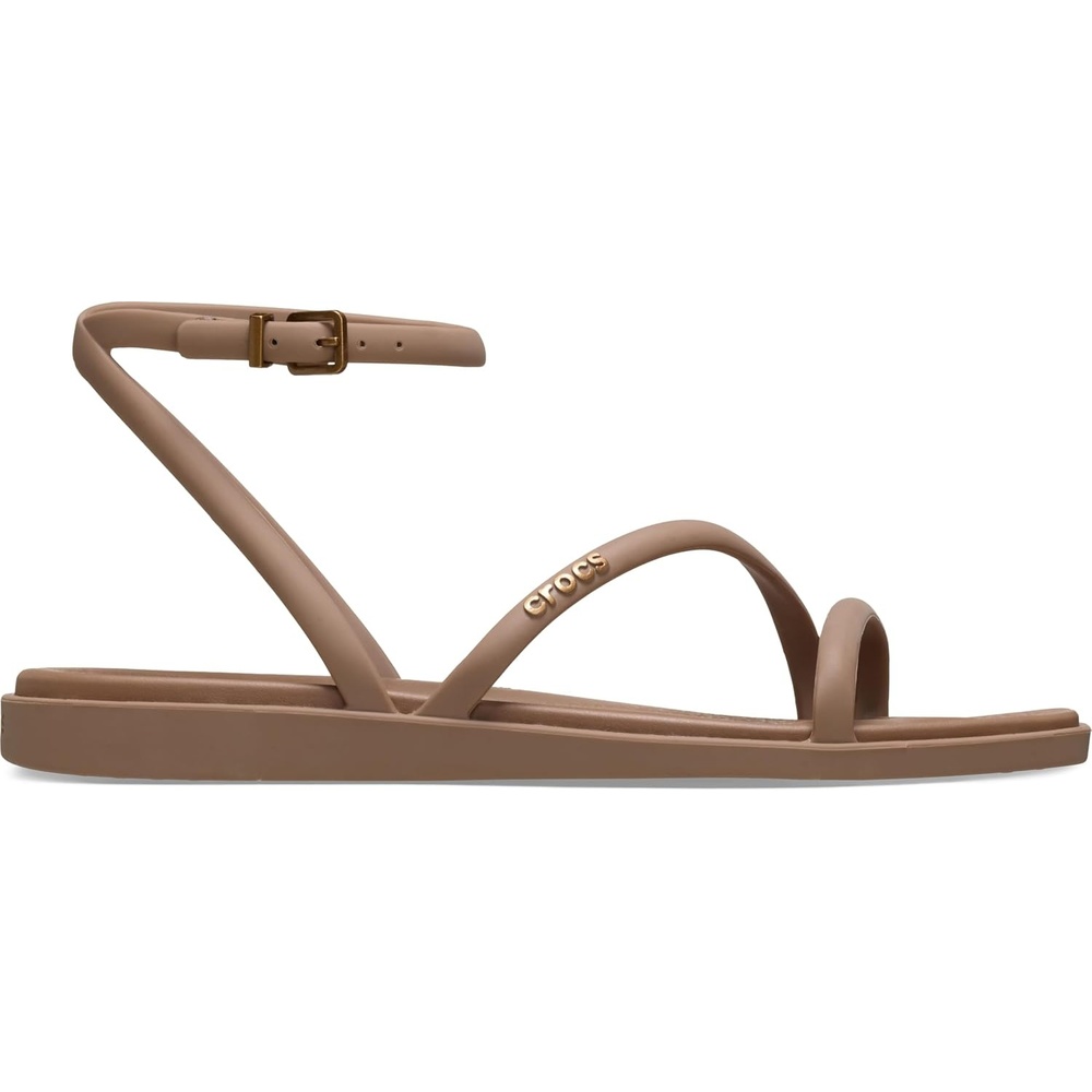 image:imageCrocs Womens Miami Ankle Strap Sandals Adjustable Heel Strap 360 Degree Comfort Croslite Foam FootbedMilk Chocolate