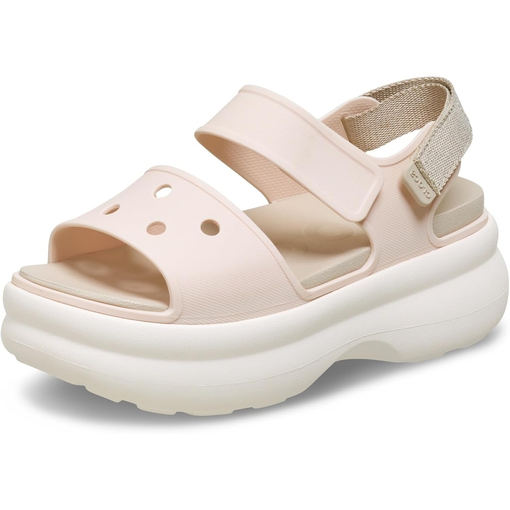 image:imageCrocs Womens Soho Y Strap SandalsPeach IceFrappeChalkShimmer