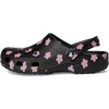 Crocs Unisex-Adult Classic Clog – Seasonal Graphic(Black/Flowers)