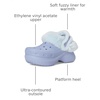Crocs Women’s Bae Lined Clogs, Fuzzy Platform Slippers(Blue Haze)