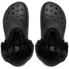 Crocs Women’s Classic Platform Fuzz Lined Clogs, Fuzzy Slippers(Black)