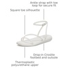 Crocs Women’s Miami Ankle Strap Sandals | Adjustable Heel Strap | 360 Degree Comfort| Croslite Foam Footbed(Chalk)